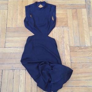 H&M Navy Blue Backless Gown